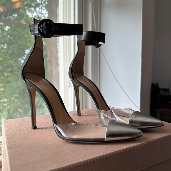 Gianvito Rossi Shoes - Gianvito Rossi PVC Leather Ankle Strap Heel